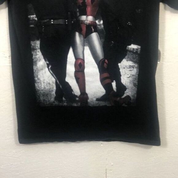 Batman Harley Quinn Police Graphic Print Black T-Shirt - Picture 4 of 10